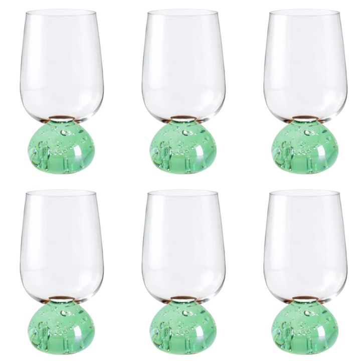 Taças Champanhe Base Esfera Transparente + Bandeja para Taça