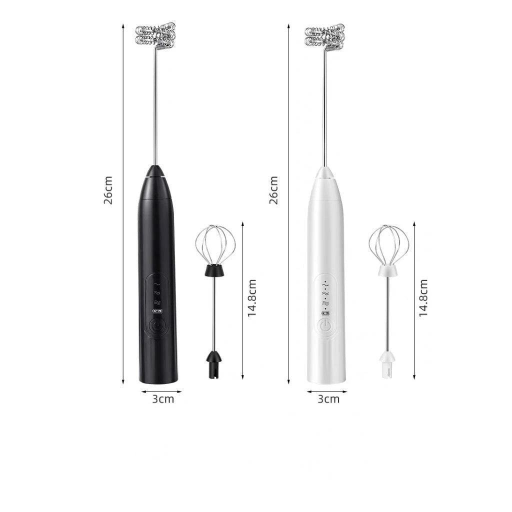 Batedor Elétrico Portátil – Mixer 2 em 1 para Bebidas, Café e Clara de Ovo
