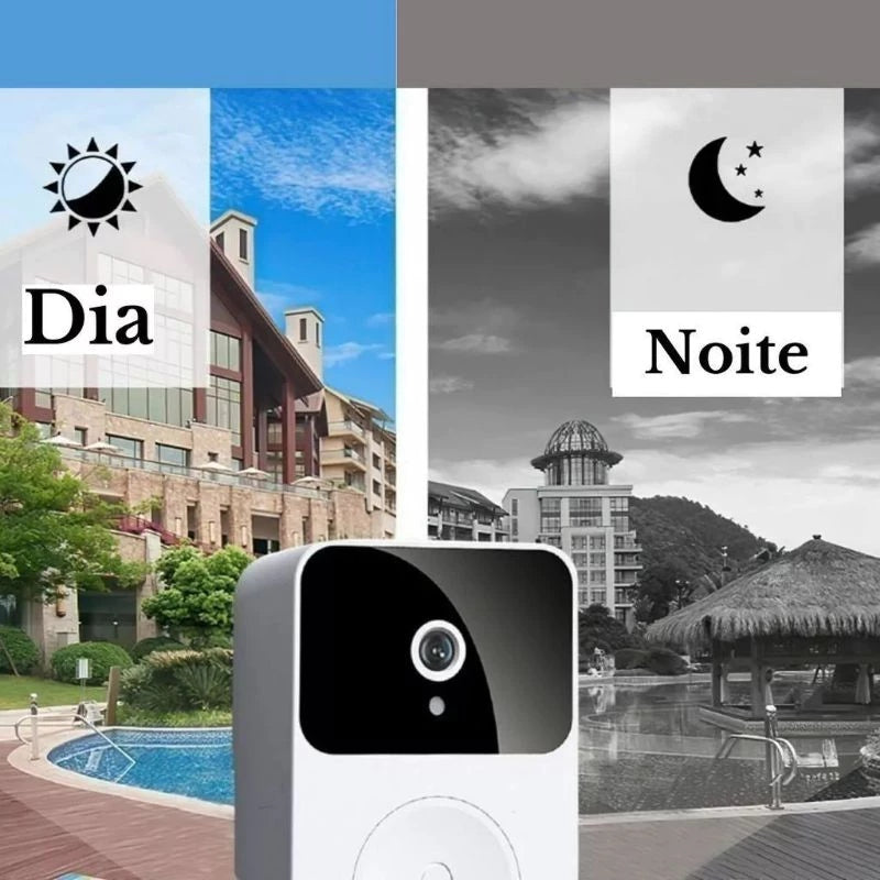 Campainha com Câmera Wi-Fi HD – Vídeo Porteiro Sem Fio Smart Home Recarregável
