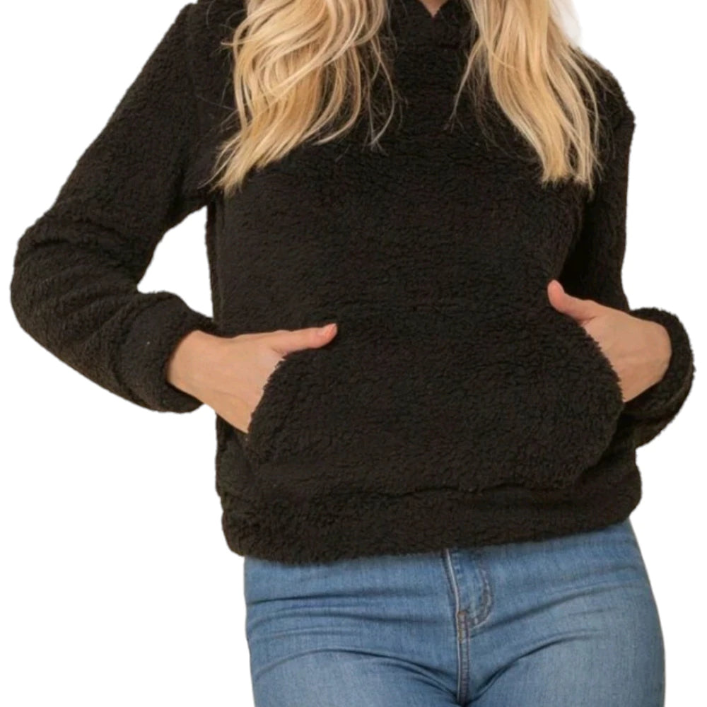 Casaco Feminino Teddy Sherpa de Inverno Peluciado
