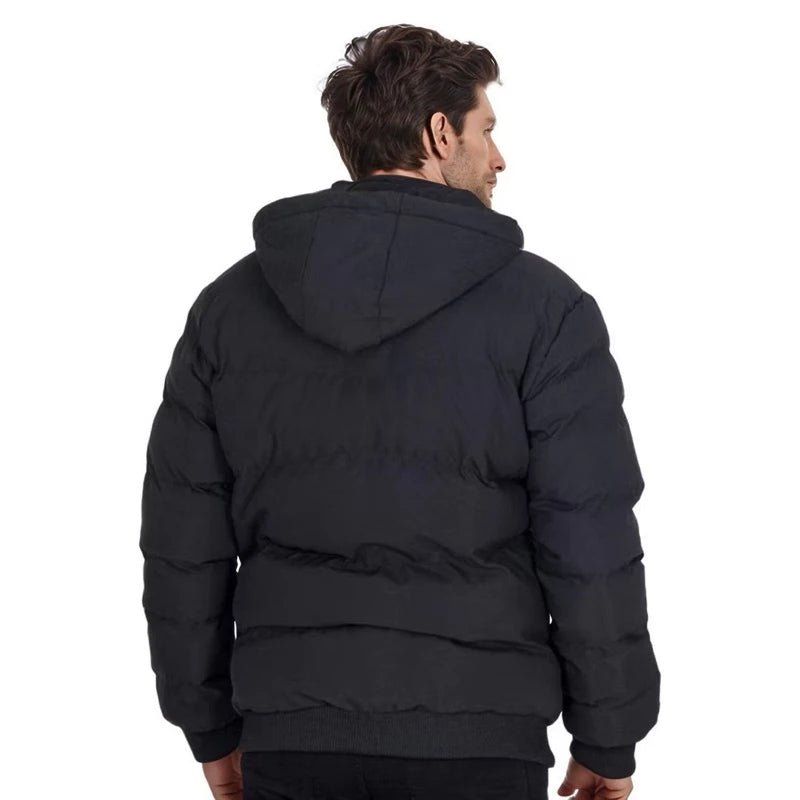 Casaco Masculino Peluciado com Capuz de Inverno