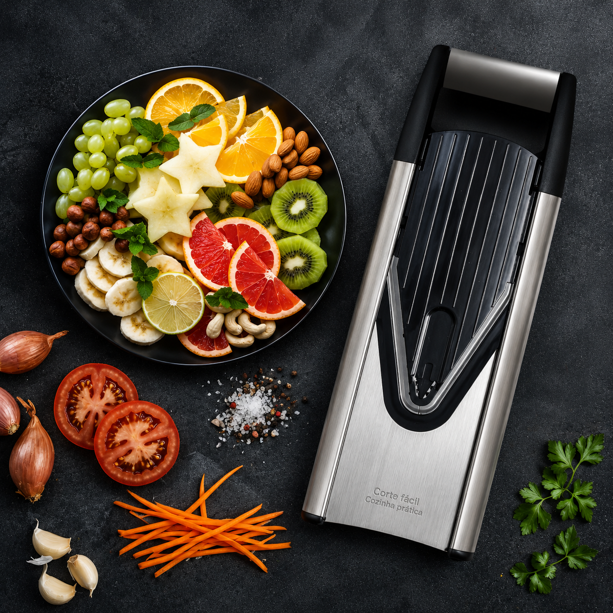 Fatiador De Legumes V6 Pro 8 em 1 Em Aço Inoxidável