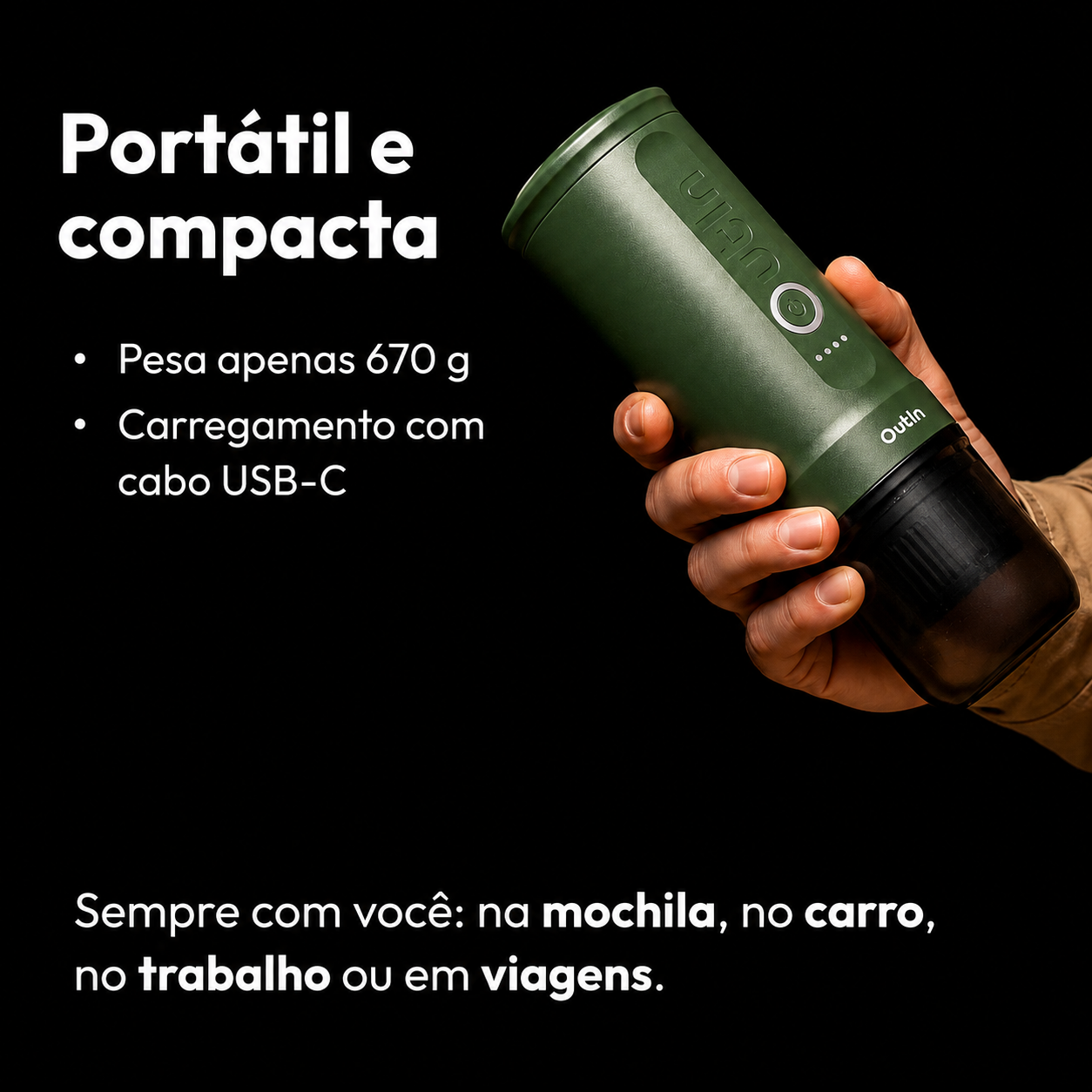 Máquina de Café Expresso Portátil + 5 Capsulas de Brinde