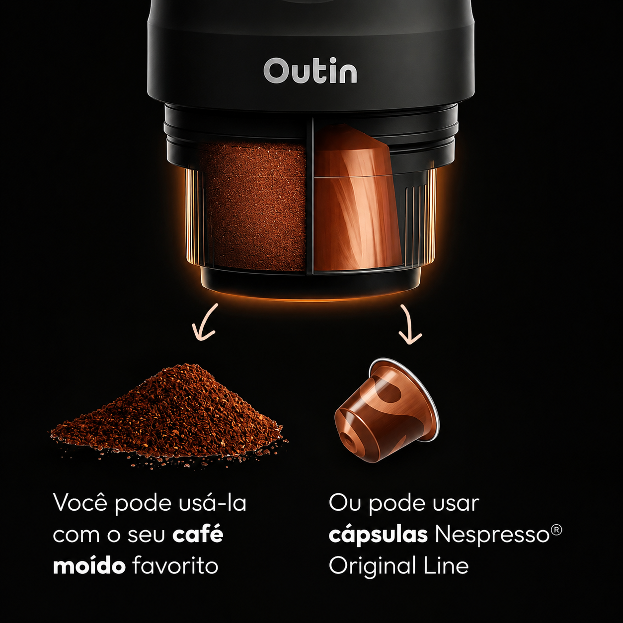 Máquina de Café Expresso Portátil + 5 Capsulas de Brinde