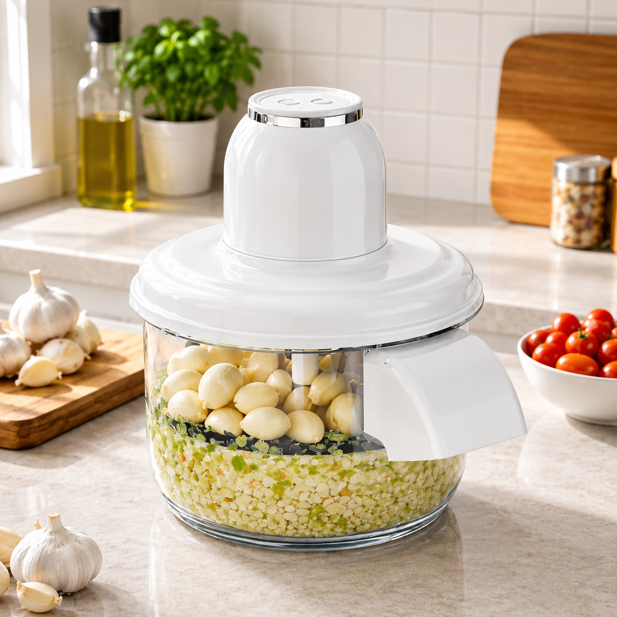 Descascador Elétrico de Alho e Frutas Automático