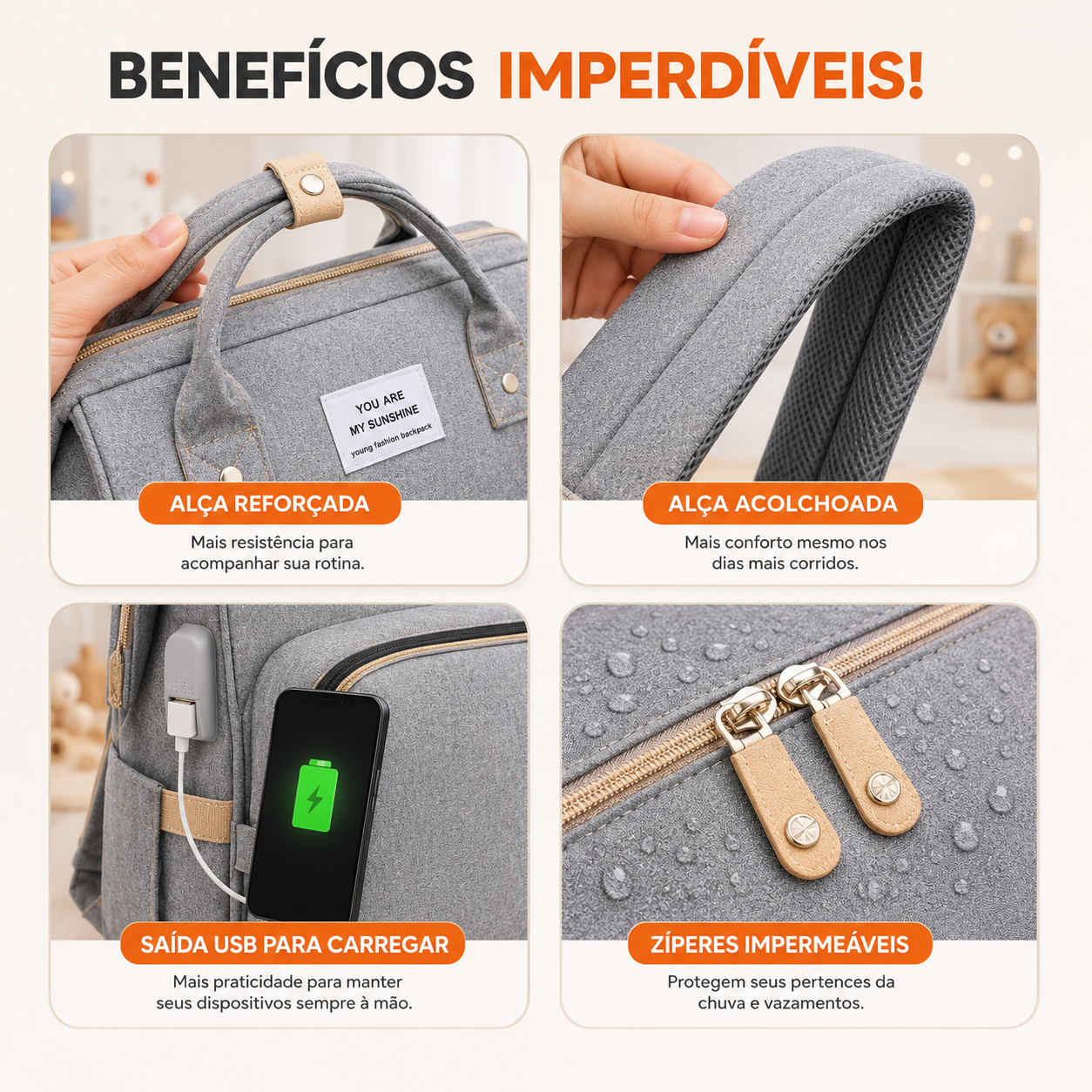 Mochila De Maternidade Expansível 3 Em 1 Com Berço Portátil