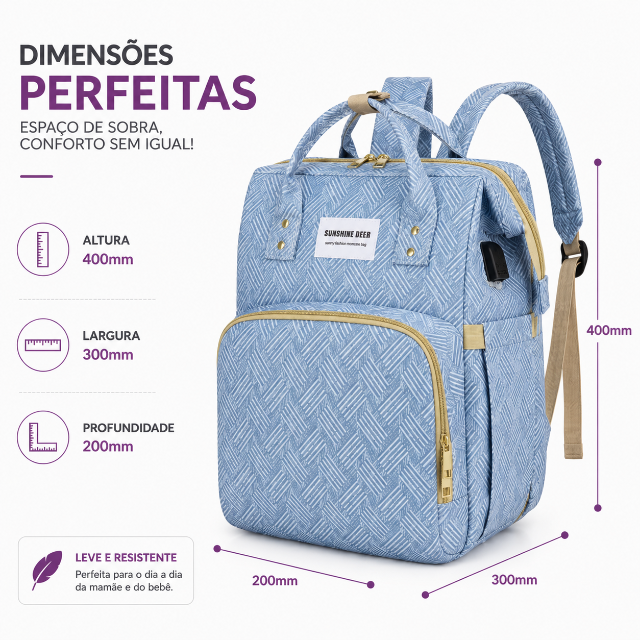 Mochila De Maternidade Expansível 3 Em 1 Com Berço Portátil