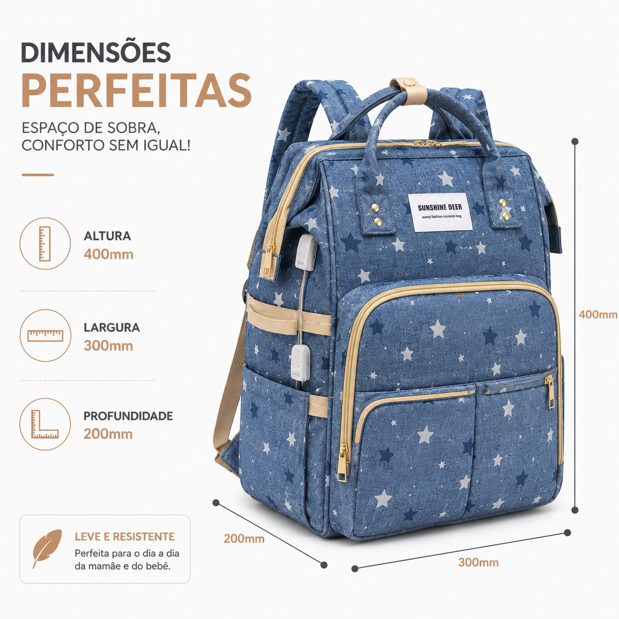 Mochila De Maternidade Expansível 3 Em 1 Com Berço Portátil