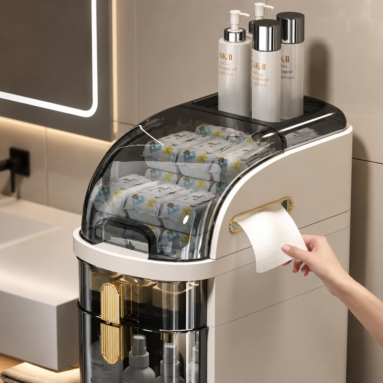 Gaveteiro Organizador FlexMove™ | Multiuso com Rodinhas para Banheiro, Quarto, Cozinha e Lavanderia