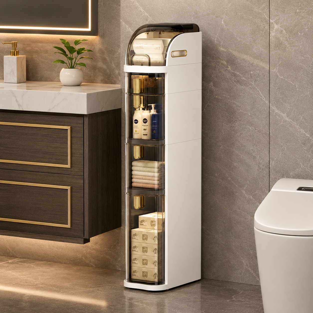 Gaveteiro Organizador FlexMove™ | Multiuso com Rodinhas para Banheiro, Quarto, Cozinha e Lavanderia