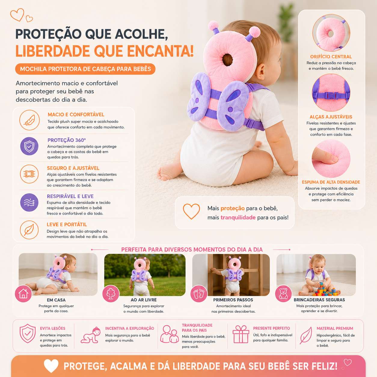 Mochila Baby Safe Protetor Infantil