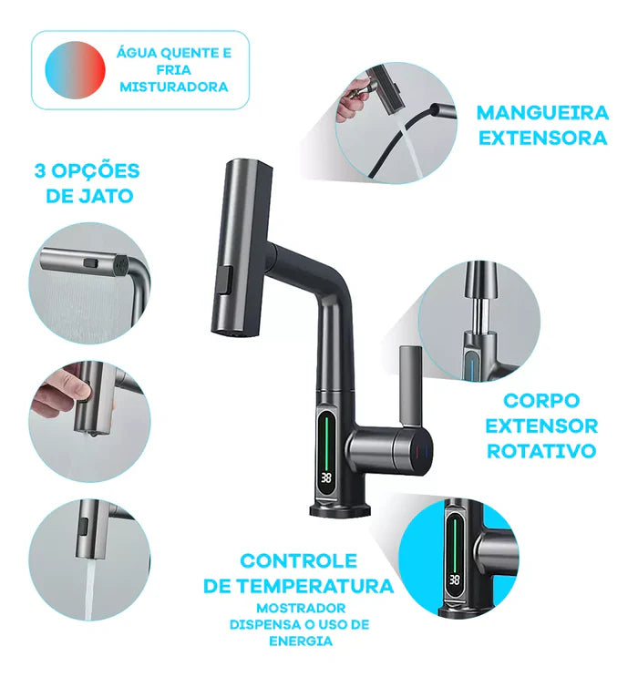 Torneira Inteligente Digital Com Sensor De Temperatura