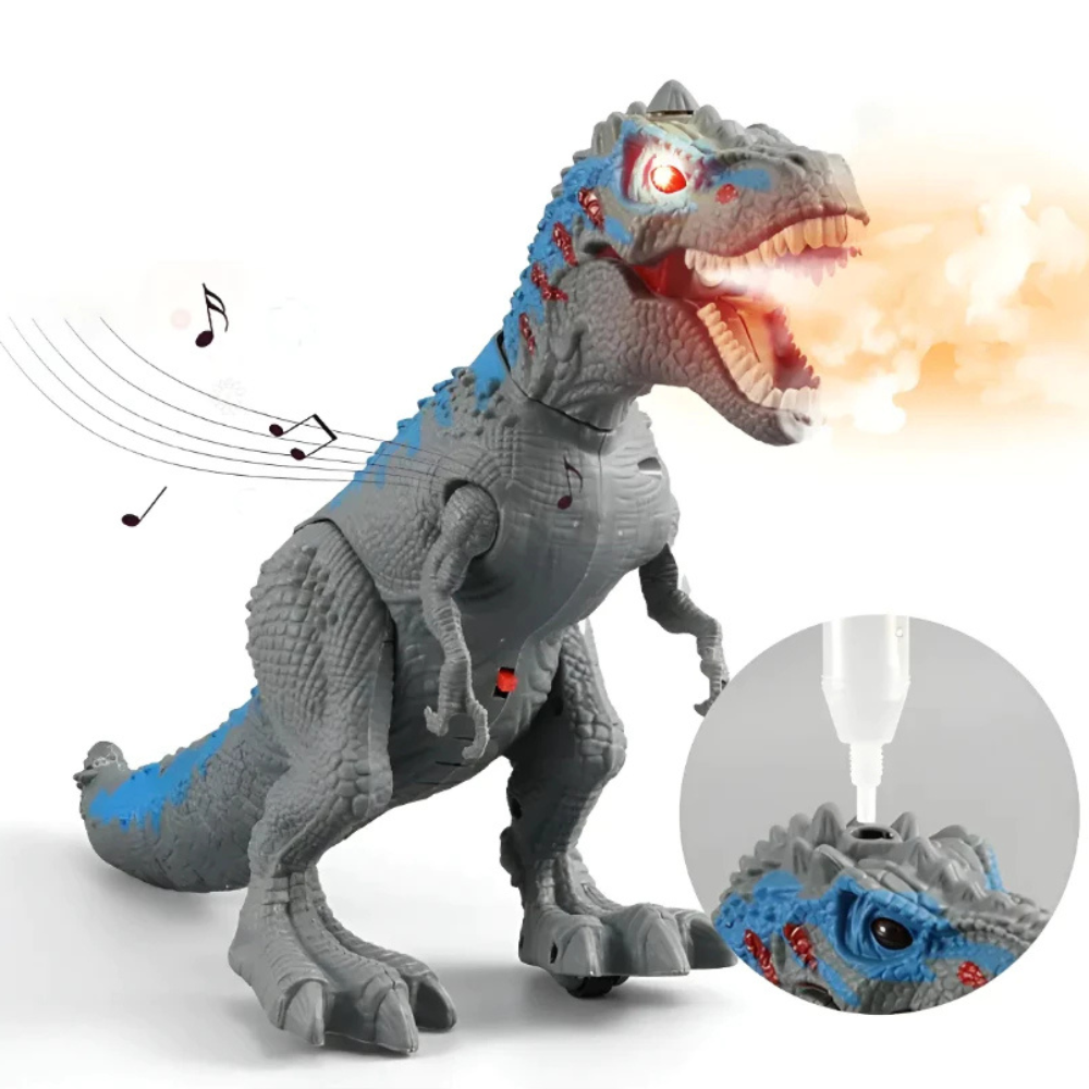 Dinossauro Rex de Brinquedo Realista – Tiranossauro que Anda e Solta Fumaça
