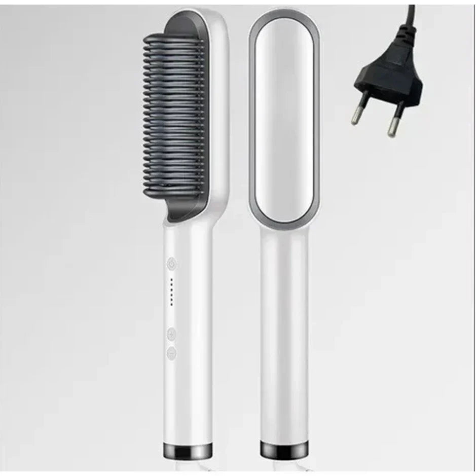 Escova Alisadora e Modeladora Elétrica 5 em 1 Bivolt Profissional