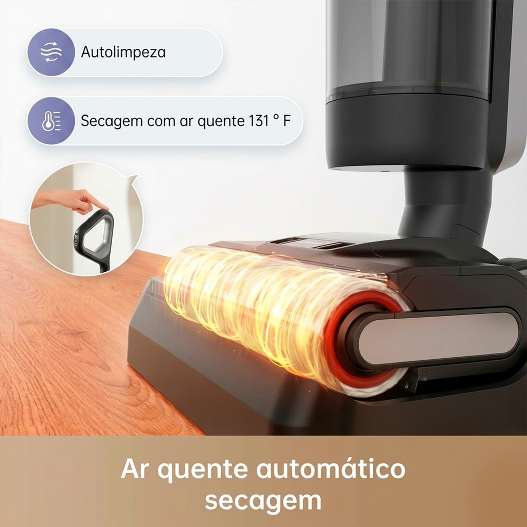 Aspirador Sem Fio 3 em 1 Potente para Pisos, Tapetes e Cantos Difíceis - ÚItimas unidades