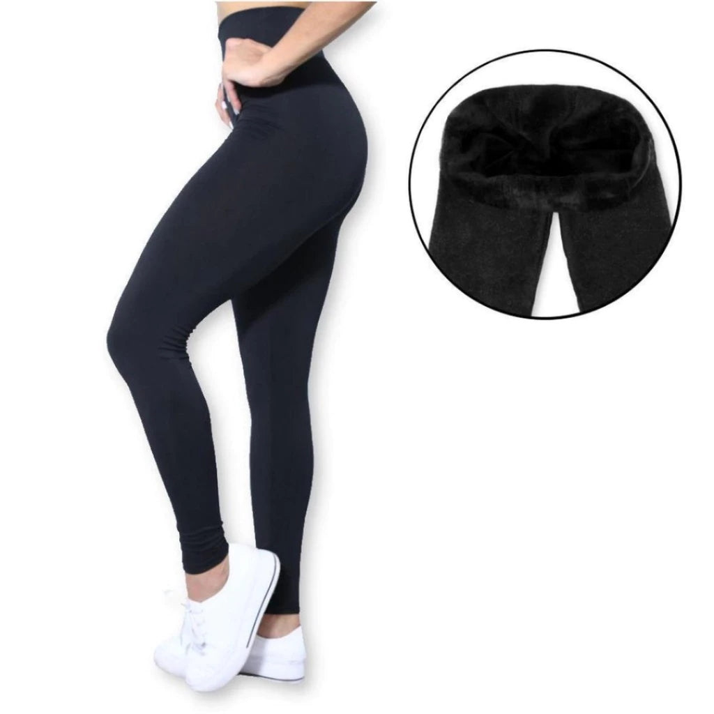 Kit com 3 Leggings Femininas Flaneladas Peluciadas para Inverno