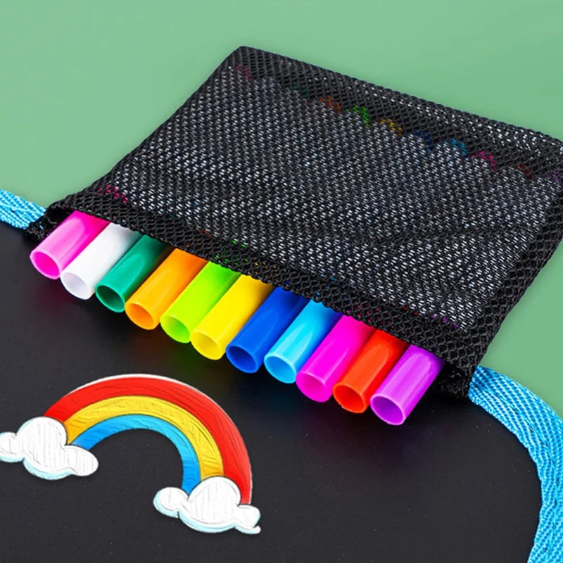 Livro Infantil Apagável com Canetas – 10 Páginas Reutilizáveis para Desenho e Pintura Montessori