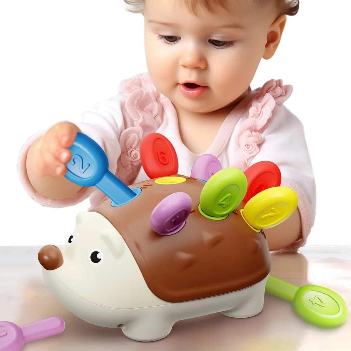 Brinquedo Sensorial Infantil Porco-Espinho Montessori – Jogo Educativo de Habilidades Motoras