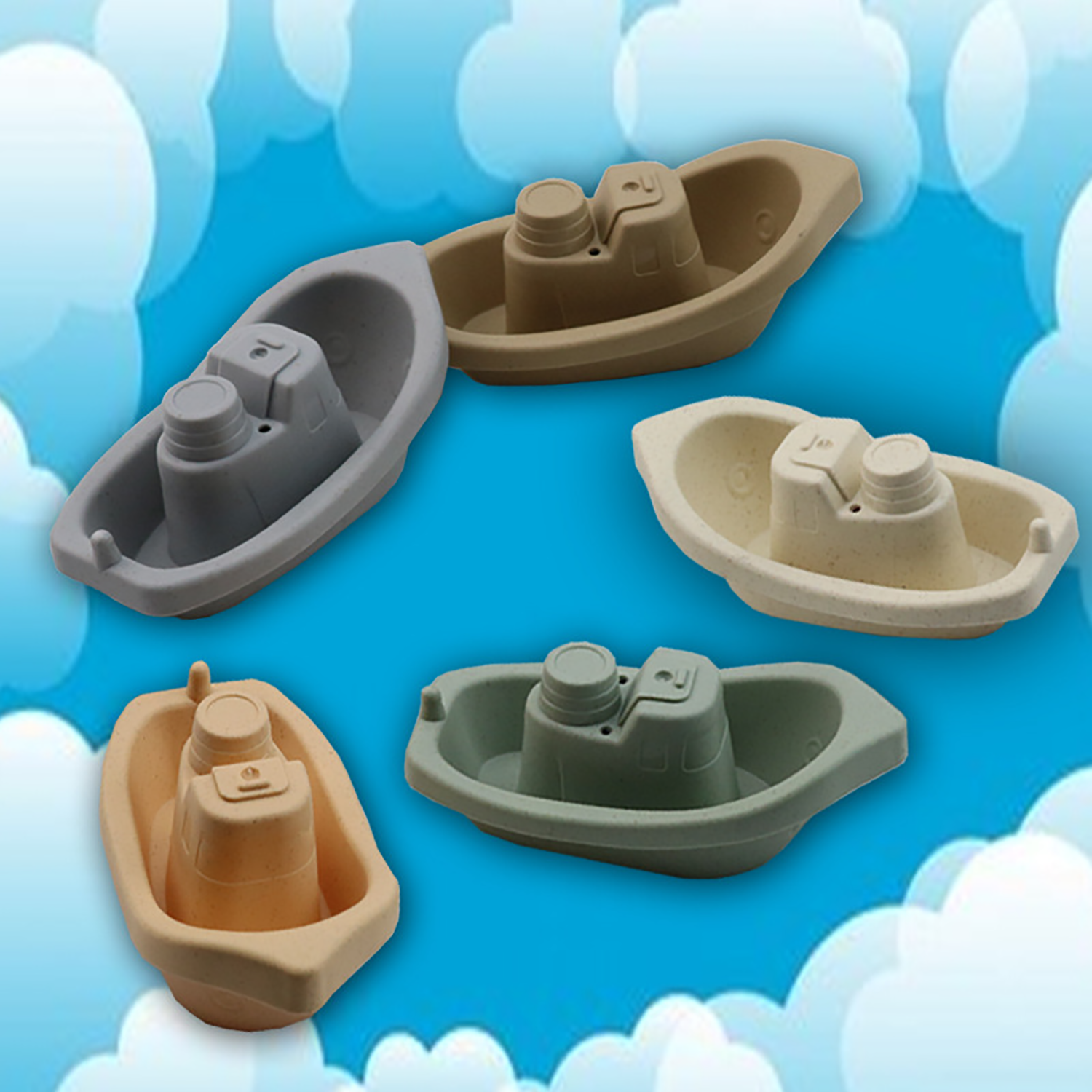 Brinquedo de Banho Infantil Barquinhos Empilháveis – Kit 5 Peças Educativo para Água