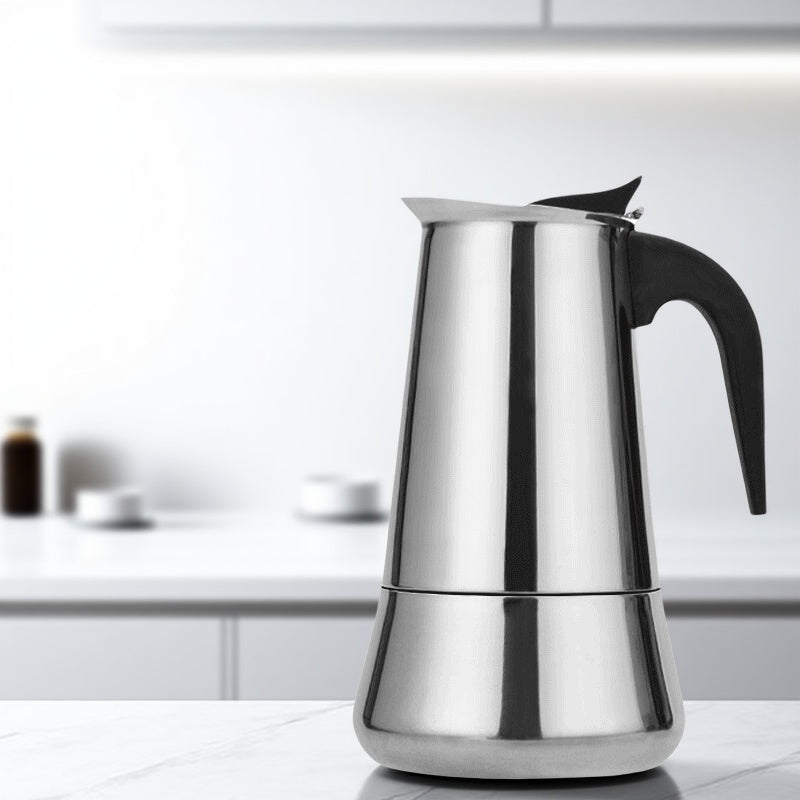 Cafeteira Moka Clássica em Aço Inoxidável
