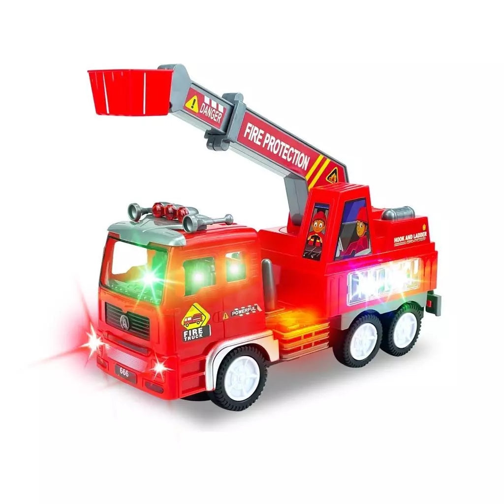 Caminhão de Bombeiro Brinquedo Infantil – Luzes 4D, Sirene Realista e Movimento Bate e Volta