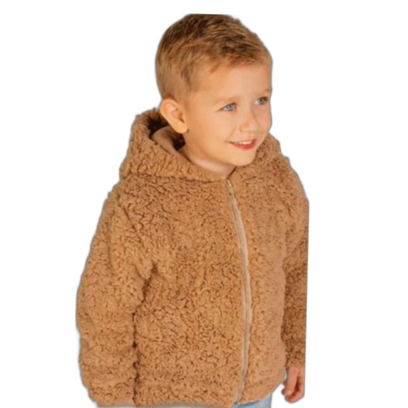 Casaco Infantil Unissex com Capuz e Forro de Pelinho para Inverno