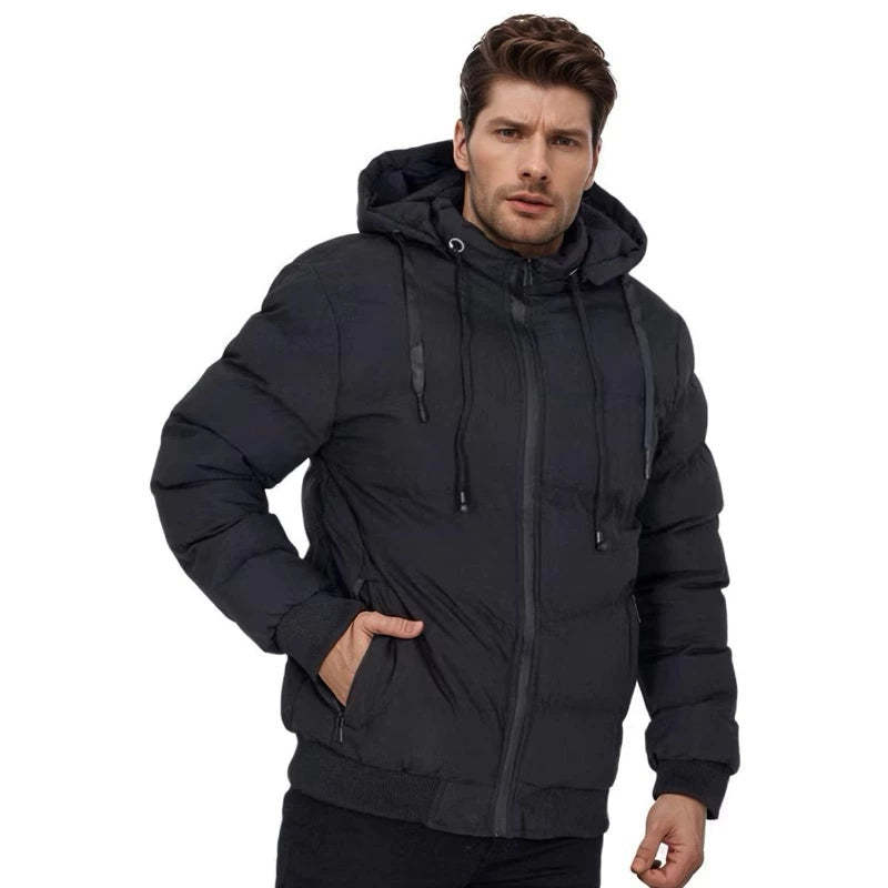 Casaco Masculino Peluciado com Capuz de Inverno