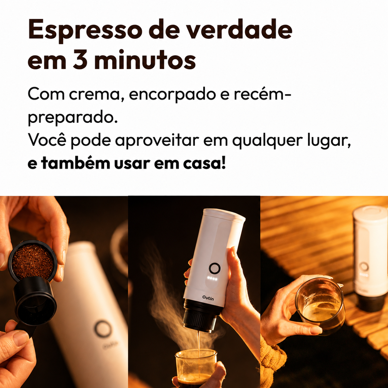 Máquina de Café Expresso Portátil + 5 Capsulas de Brinde