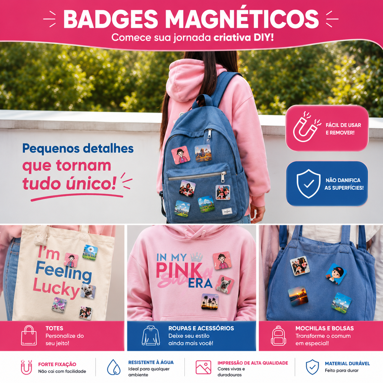 Máquina Para Fazer Ímãs Com Fotos e Botões
