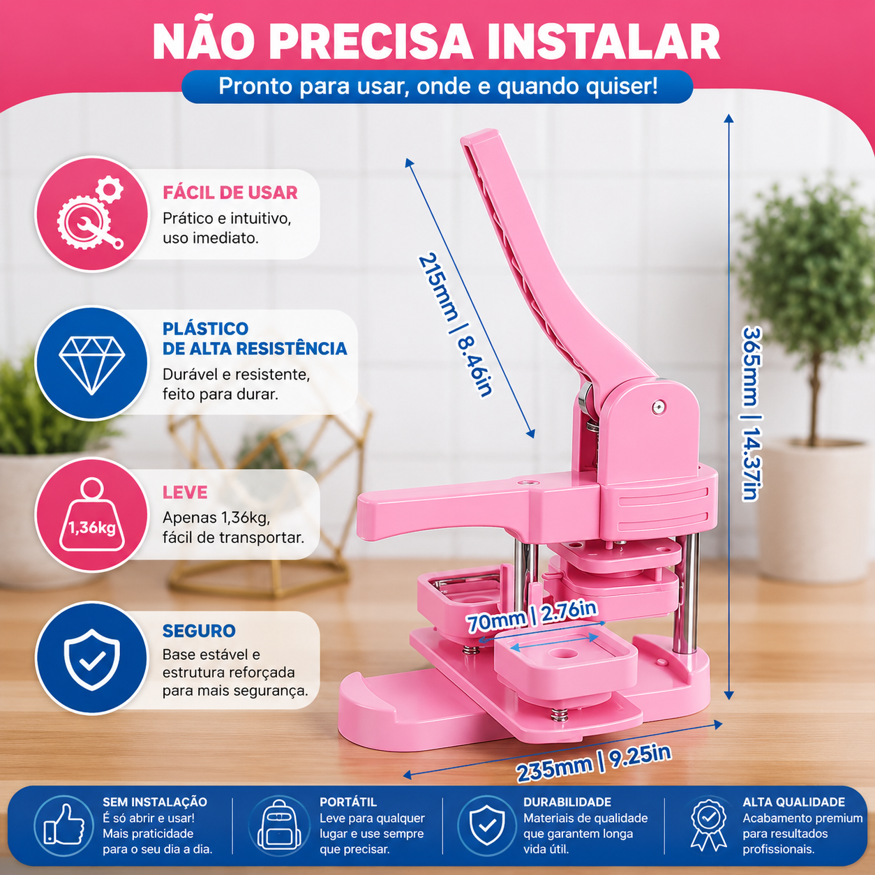 Máquina Para Fazer Ímãs Com Fotos e Botões