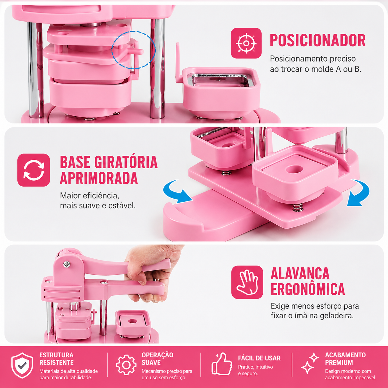 Máquina Para Fazer Ímãs Com Fotos e Botões