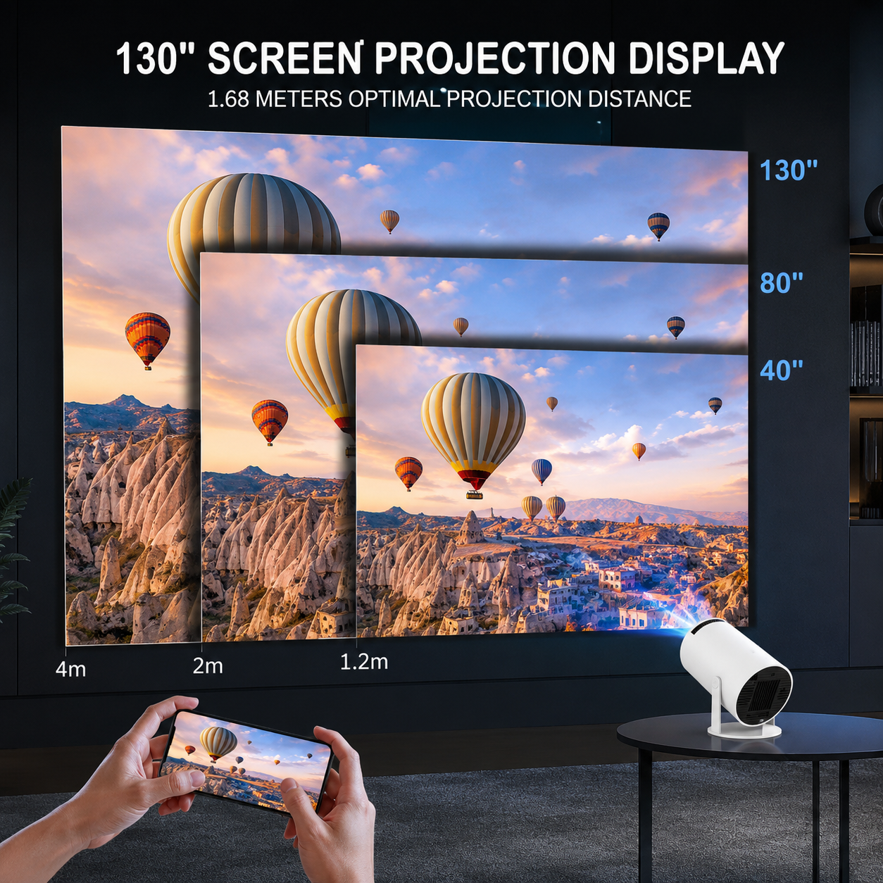 Projetor Smart Cinema Portátil 4K com 5G - Cinema em Casa