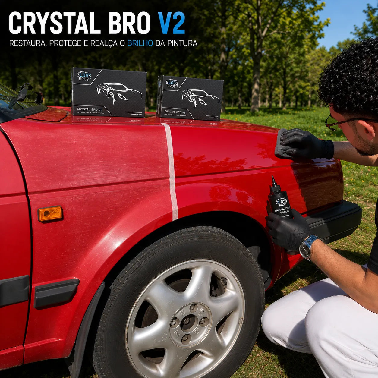 Crystal Bro V2 – Recupera Pinturas Desgastadas, Riscos e Efeito Hidrofóbico.