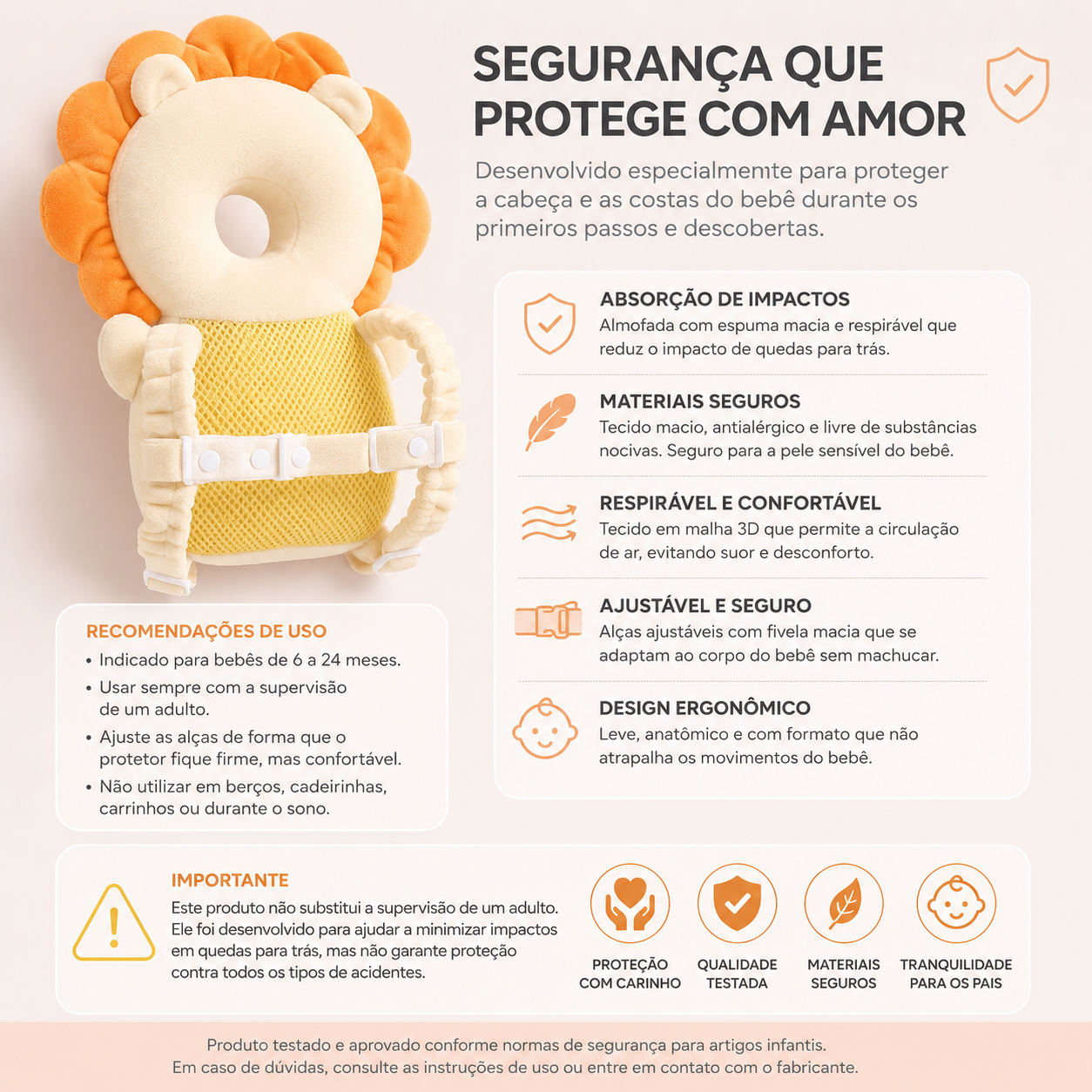 Mochila Baby Safe Protetor Infantil