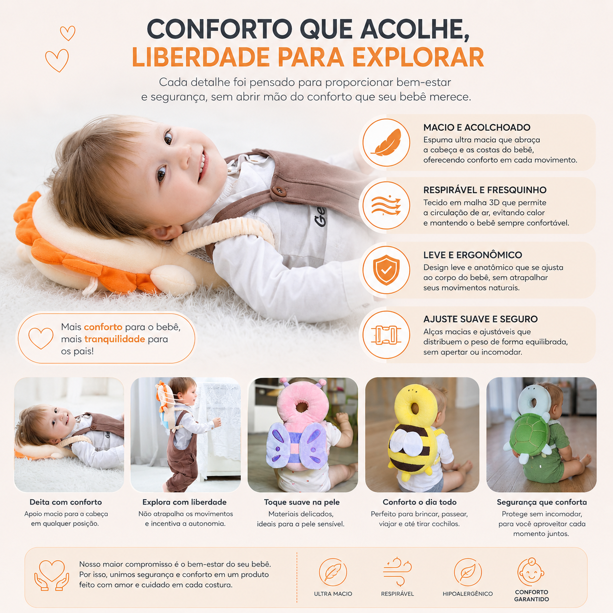 Mochila Baby Safe Protetor Infantil