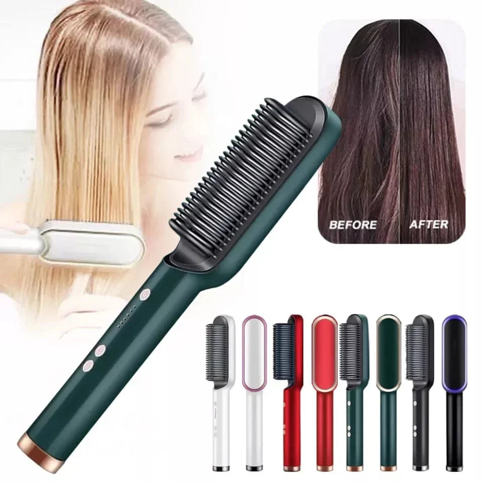 Escova Alisadora e Modeladora Elétrica 5 em 1 Bivolt Profissional