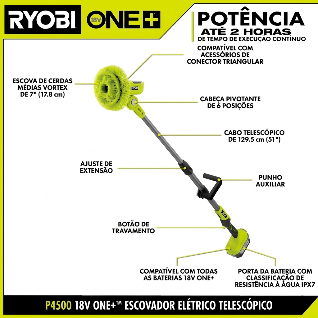 Kit de esfregão elétrico ONE+ TELESCOPING sem fio