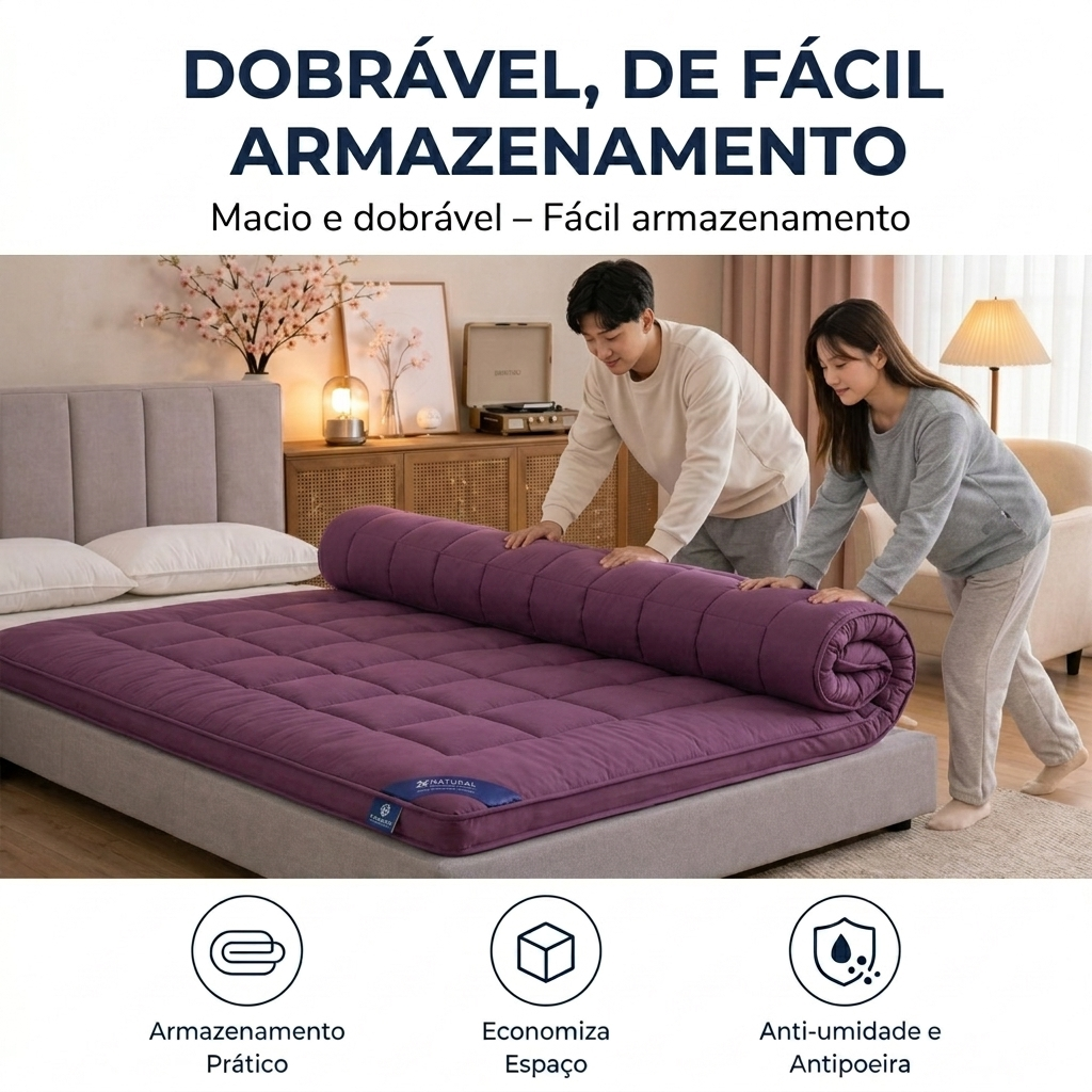 [PAGUE 1 LEVE 2] Pillow Top Confort  + BRINDE: 2 Travesseiros terapêuticos antistress 500 fios