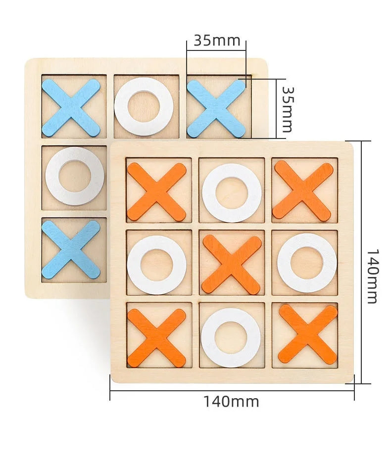 Jogo da Velha Montessori em Madeira – Brinquedo Educativo de Raciocínio para Crianças – Compre 2 Leve 3