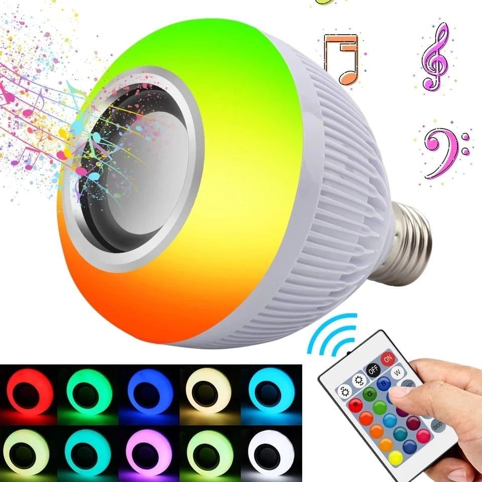 Lâmpada LED Bluetooth com Caixa de Som e Controle Remoto 12W