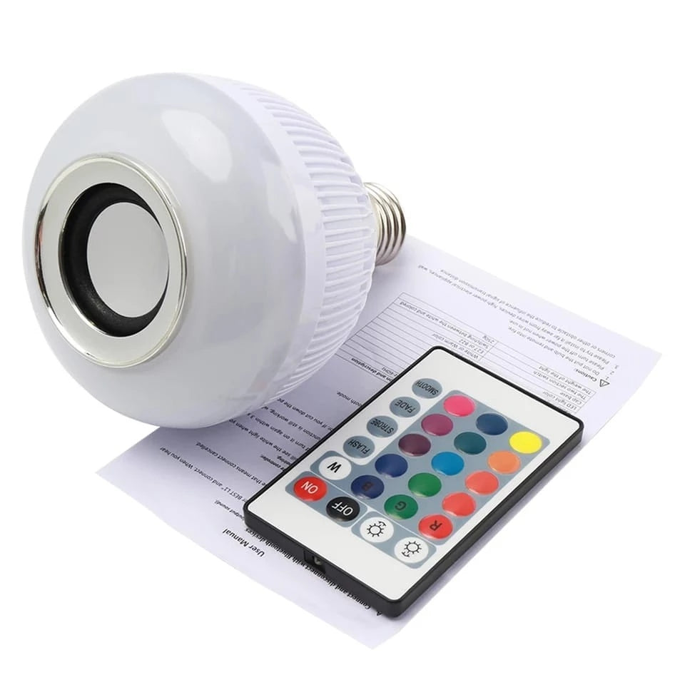 Lâmpada LED Bluetooth com Caixa de Som e Controle Remoto 12W