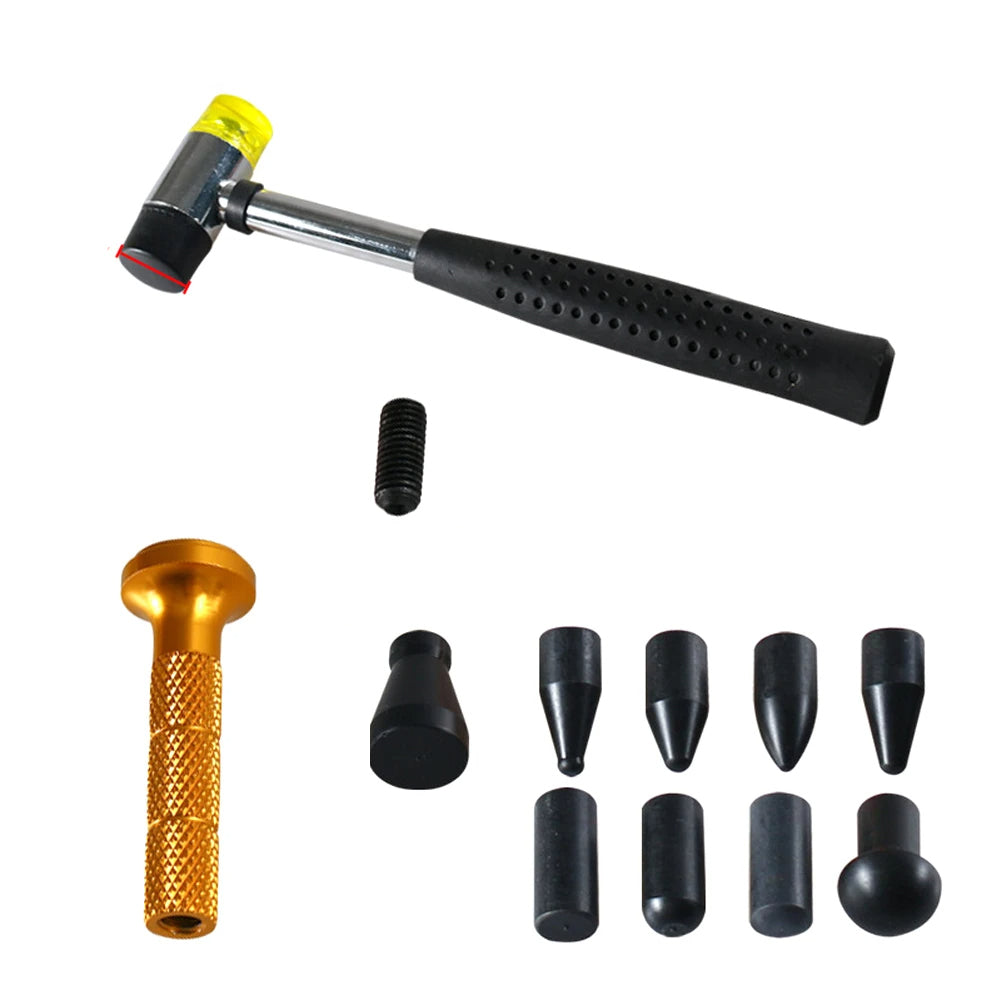 Martelo Removedor de Amassados Automotivos – Kit 9 Peças para Reparo de Lataria Sem Danificar a Pintura