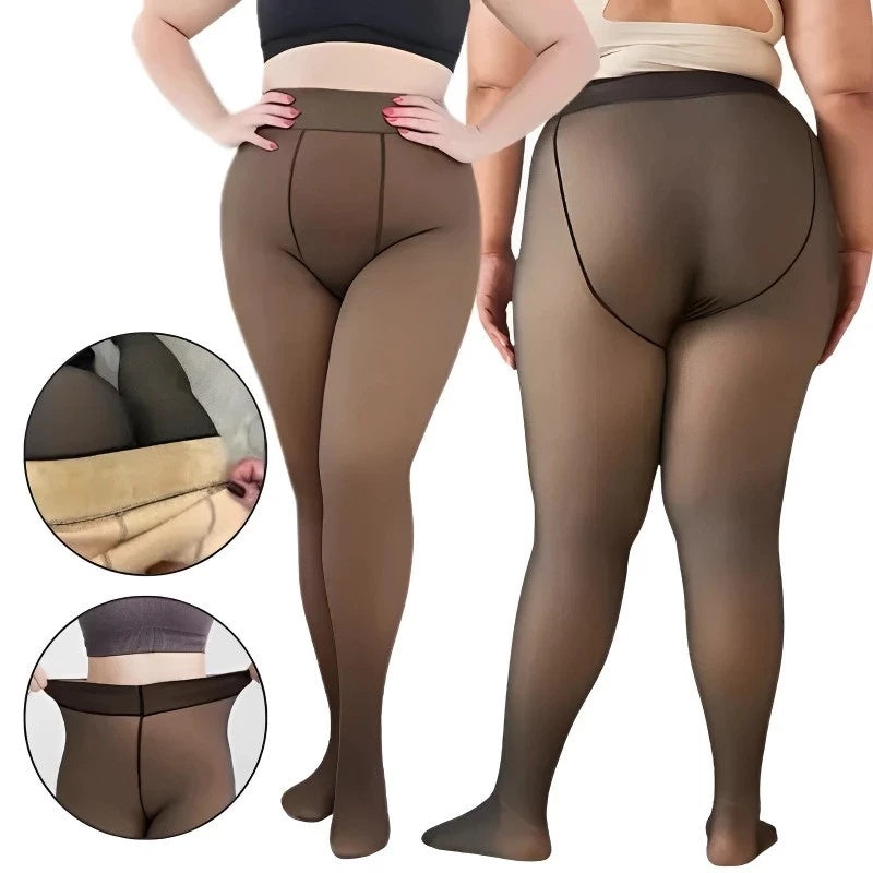 Meia-Calça de Inverno Translúcida com Forro de Lã Grosso - Compre 1 Leve 2