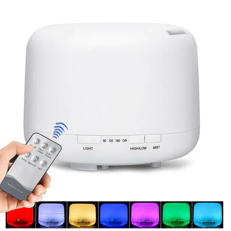Umidificador Difusor Ultrassônico 300ml com LED 7 Cores e Controle