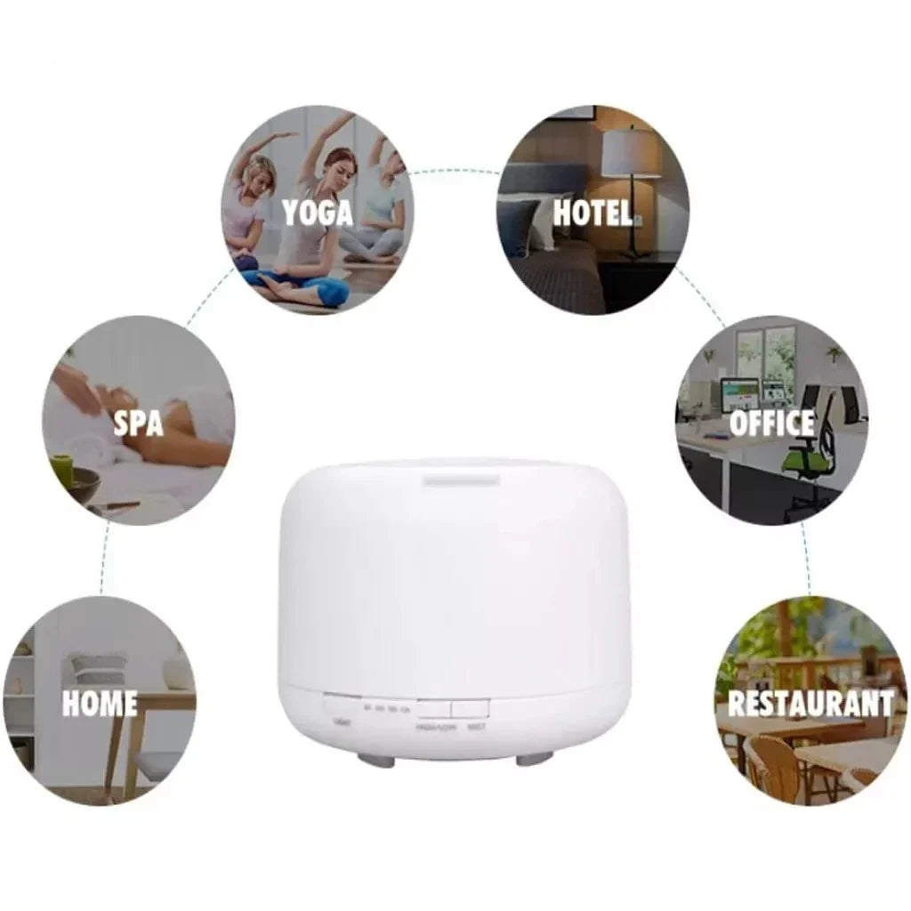 Umidificador Difusor Ultrassônico 300ml com LED 7 Cores e Controle