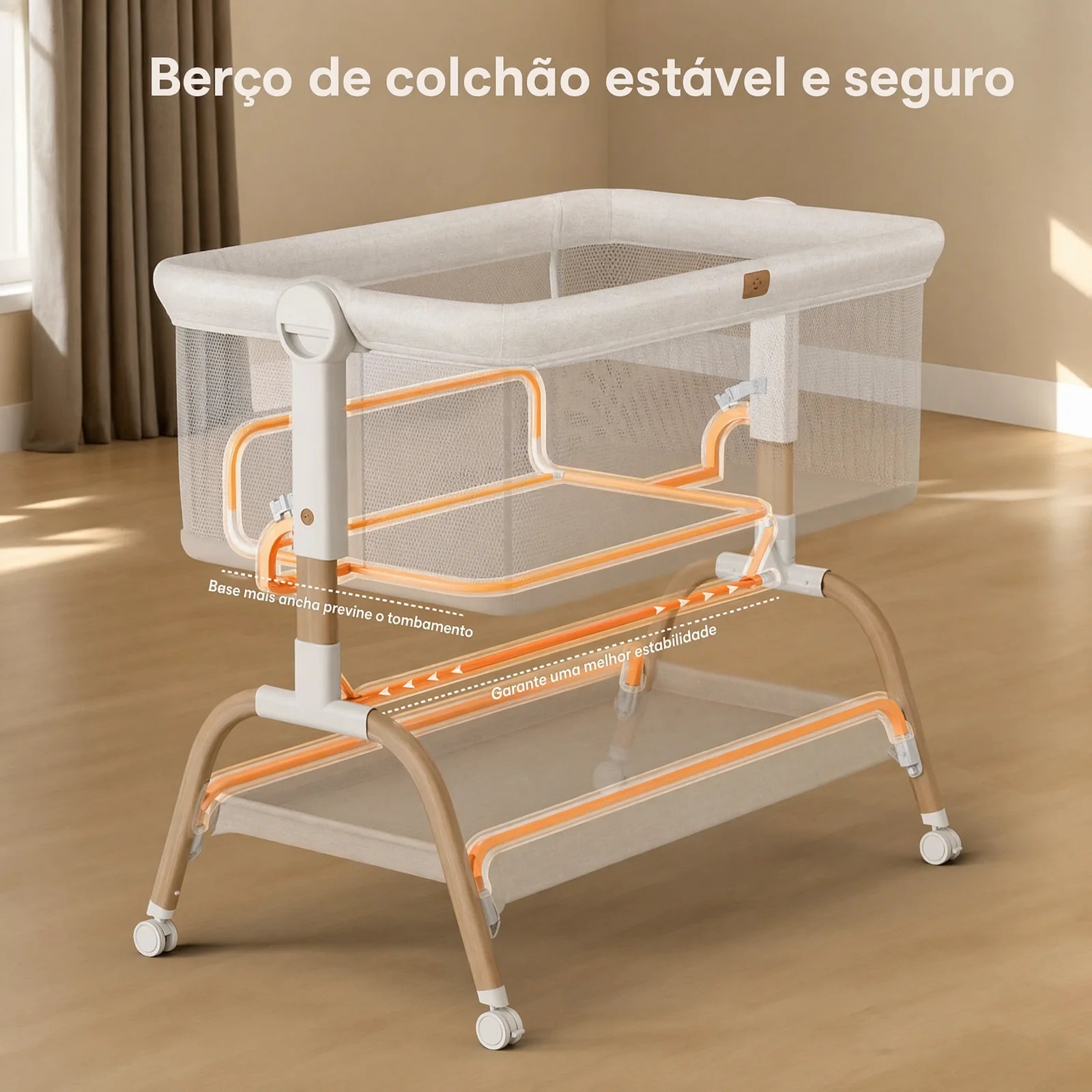 Berço Moisés 3 em 1 com Balanço