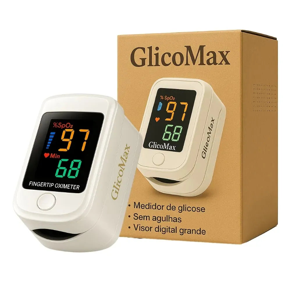 GlicoMax Medidor de Glicose a Laser e Oximetro - Portátil, Seguro e Prático